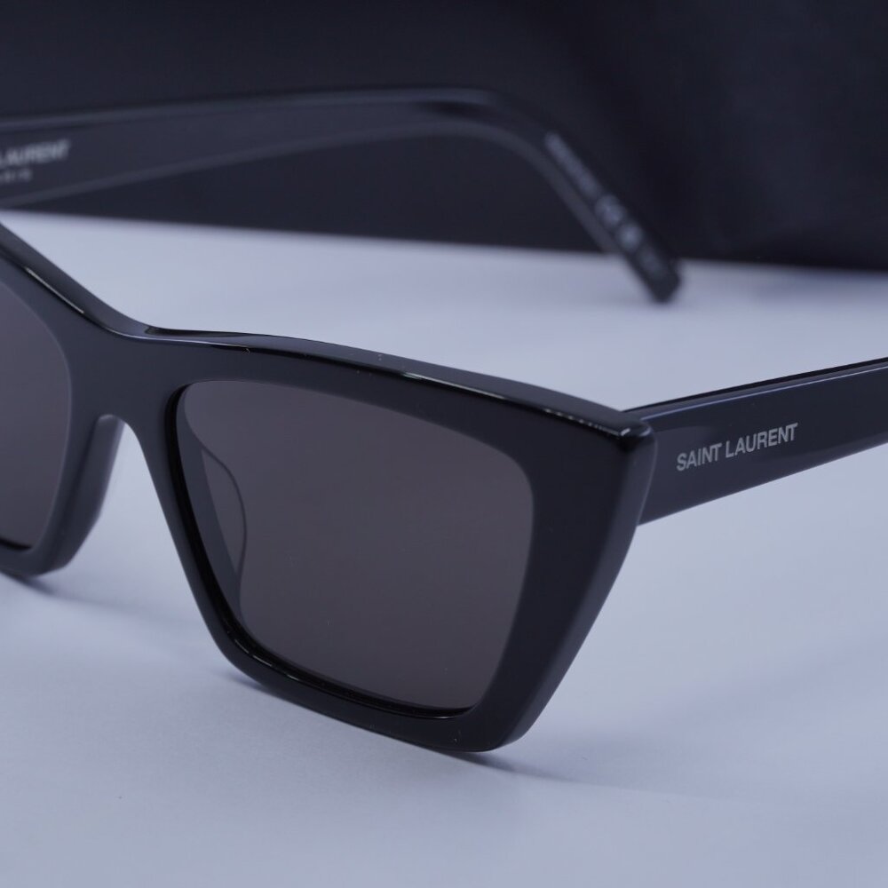 Saint Laurent SL276 MICA 001 Cat Eye Sunglasses - Black/Grey - Picture 8 of 15